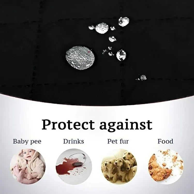 100% Waterproof Quilted Sofa Covers-Black