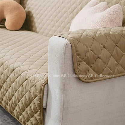 Ultrasonic Quilted Sofa Covers-Beige
