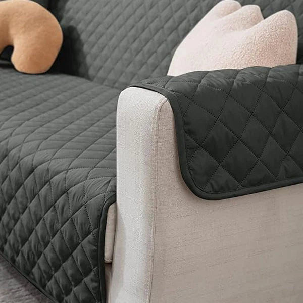 Ultrasonic Quilted Sofa Covers-Dark Grey