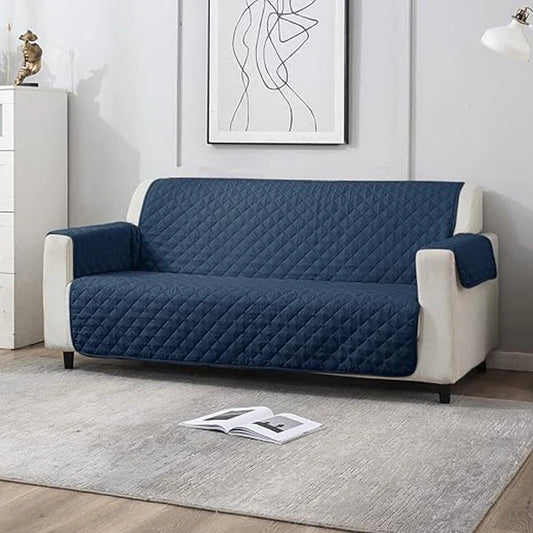 Ultrasonic Quilted Sofa Covers-Navy Blue