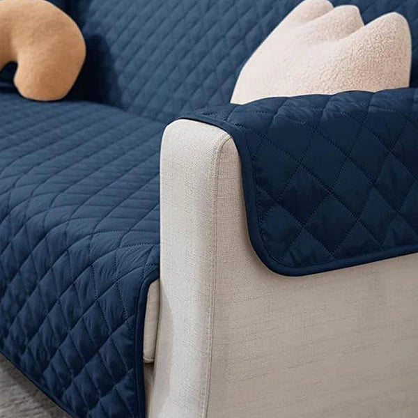 Ultrasonic Quilted Sofa Covers-Navy Blue