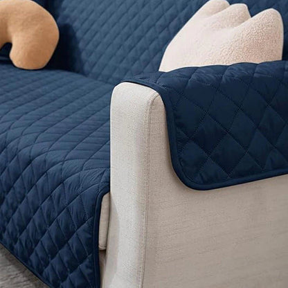 Ultrasonic Quilted Sofa Covers-Navy Blue