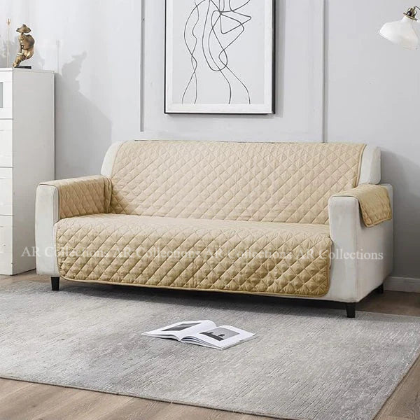 Ultrasonic Quilted Sofa Covers-Beige