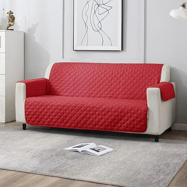 Ultrasonic Quilted Sofa Covers-Red