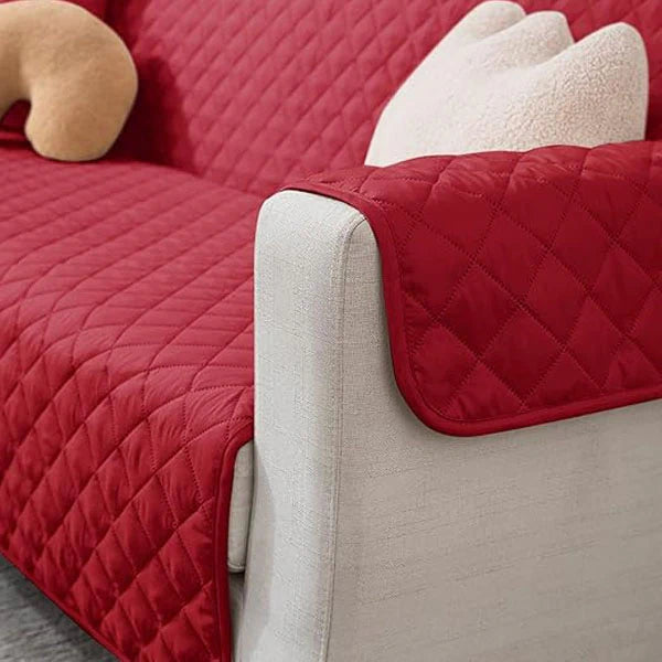 Ultrasonic Quilted Sofa Covers-Red