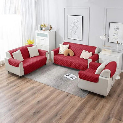 Ultrasonic Quilted Sofa Covers-Red