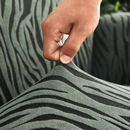 Velvet Stuff Zebra Style Sofa Cover-Sea Green