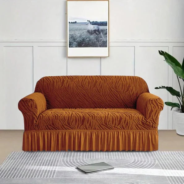 Velvet Stuff Zebra Style Sofa Cover-Copper