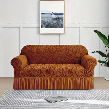 Velvet Stuff Zebra Style Sofa Cover-Copper
