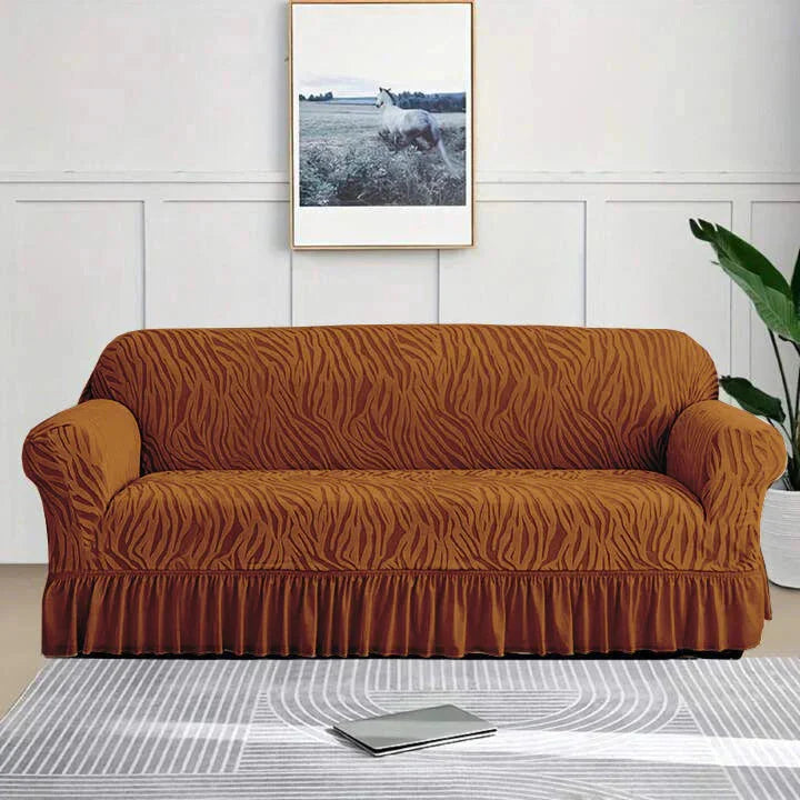 Velvet Stuff Zebra Style Sofa Cover-Copper