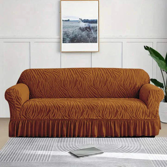 Velvet Stuff Zebra Style Sofa Cover-Copper