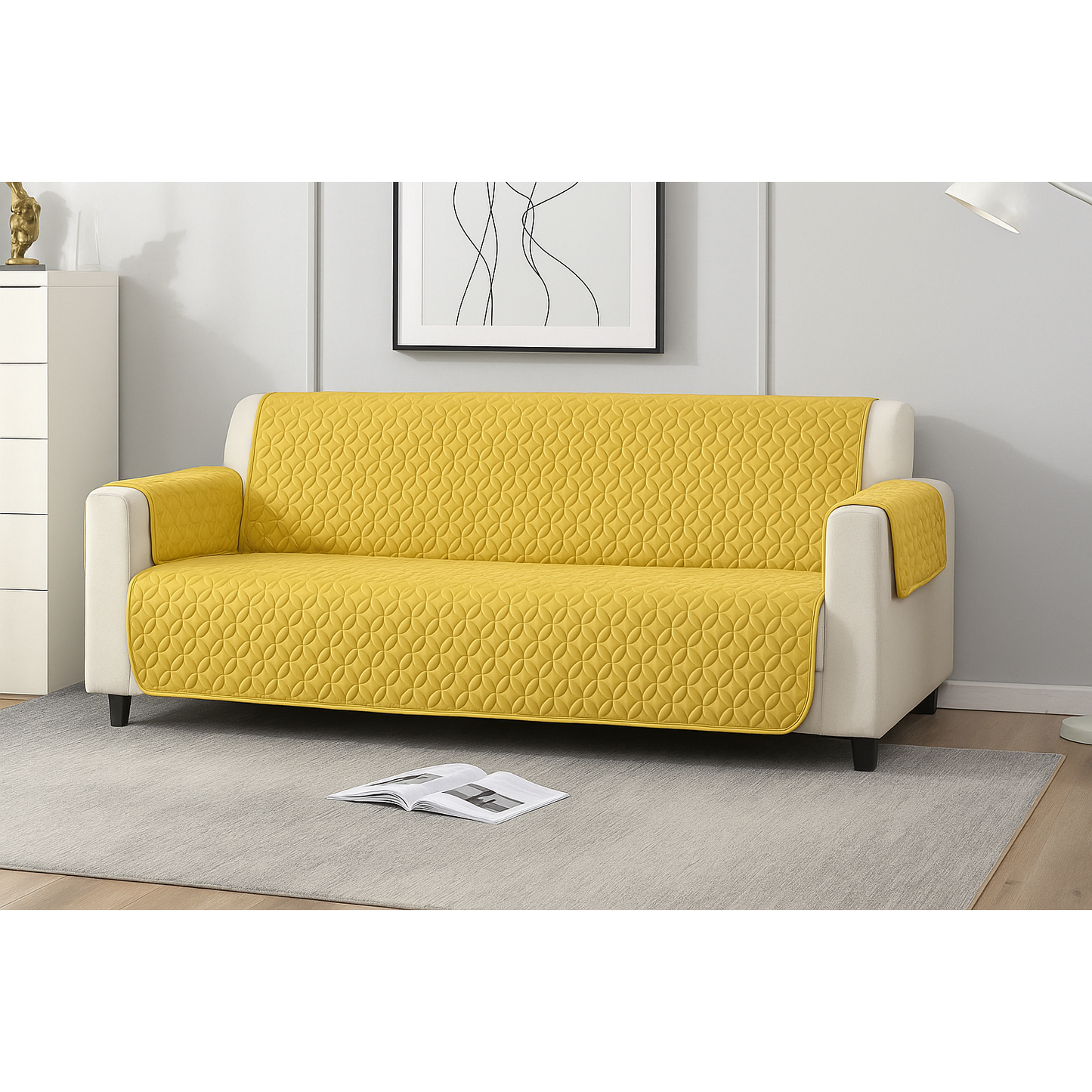 Ultrasonic Quilted Sofa Covers-Yellow